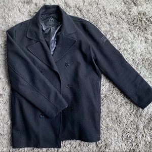Large Tumi T-Tech Wool Peacoat in Black